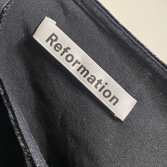 Reformation Cleo Velvet Mini Skirt in Black - Picture 7 of 9